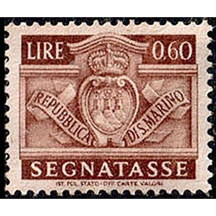 San Marino 1945 Postage Due Coat of Arms 0.60L MNG Stamp SEGNATASSE