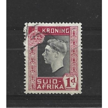 SouthAfrica.SG72 1d Grey-Black and Carmine.Afrikaans Inscription.F/Used.Aug25a
