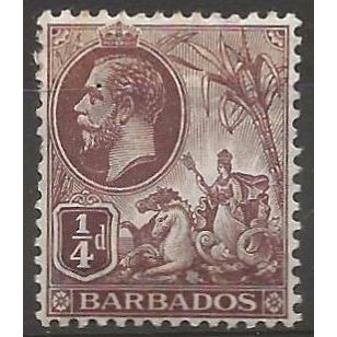 Barbados 1912 SG170 1/4d Brown Mounted Mint . .