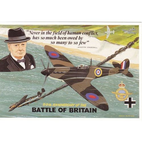 Artist Drawn Spitfire 50th Anniversary Of The Battle Of Britain Military Aircraf