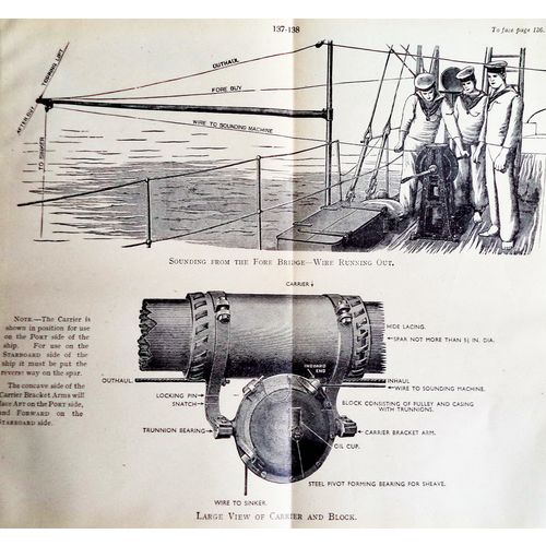 Antique Nautical Print Depth Sounding Machine Motor Navy Litho Poster Art decor
