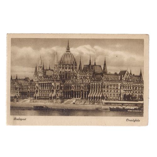 THE HOUSE OF PARLIAMENT, BUDAPEST, HUNGARY used vintage postcard 1943?? /