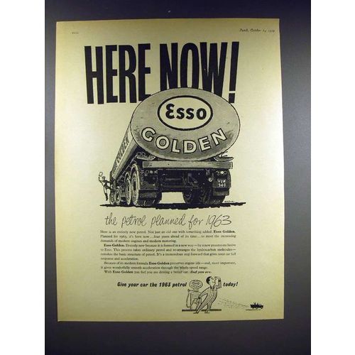 1959 Esso Golden Petrol / Gasoline Ad - Here Now