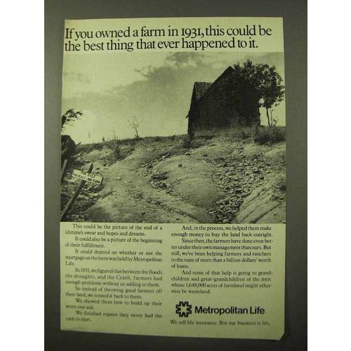 1971 Metropolitan Life Insurance Ad - Owned a Farm