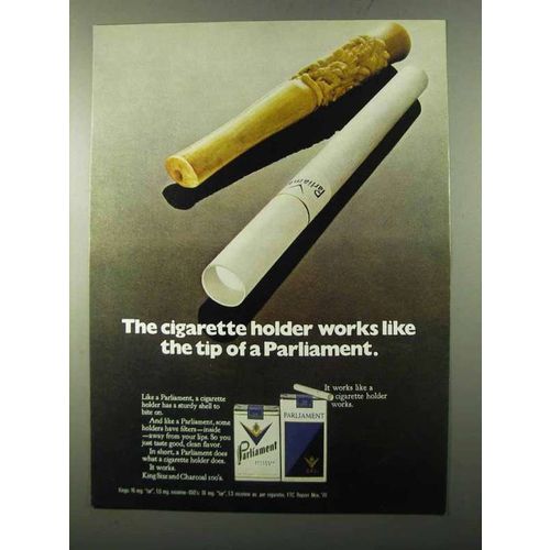 1971 Parliament Cigarettes Ad - The Cigarette Holder