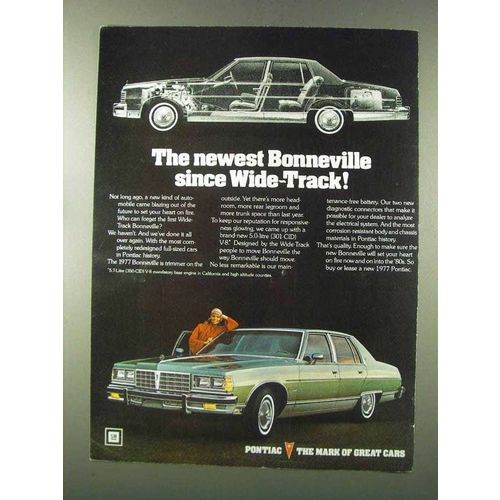 1977 Pontiac Bonneville Ad - Newest Since Wide-Track