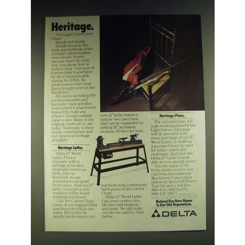 1984 Delta 11" Wood Lathe Ad - Heritage
