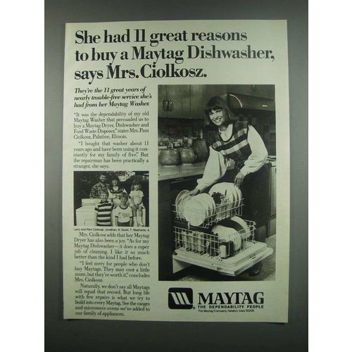 1984 Maytag Dishwasher Ad - She Had 11 Great Reasons