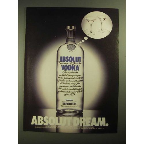 1987 Absolut Vodka Ad - Absolut Dream