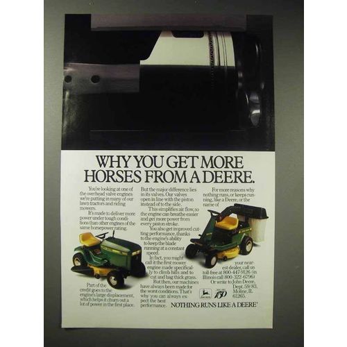 1987 John Deere 180, SX75 Lawn Tractor Ad - More Horses