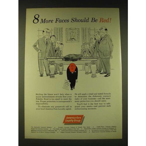 1960 America Fore Loyalty Group Ad - 8 more faces should be red!