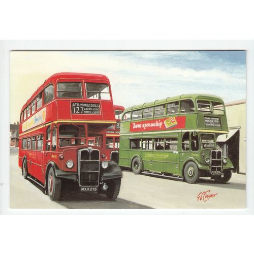 London Transport AEC Regent RLH Bus G S Cooper Art Postcard 34