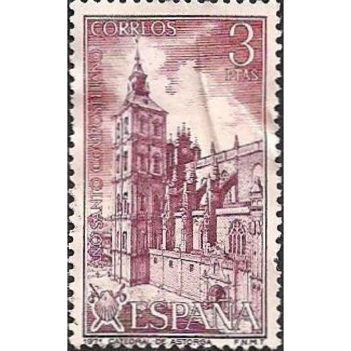 SPAIN, Astorga Cathedral, blue 1971, 5 Ptas