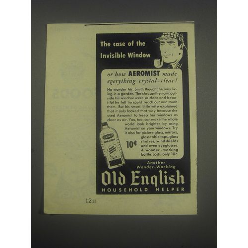 1946 Old English Aeromist Glass Cleaner Ad - The case of the invisible window