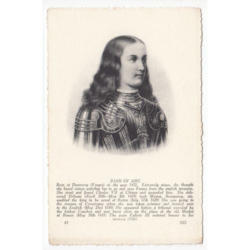Joan of Arc Postcard ND 63