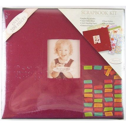 NIB Marcella by Kay 12 x 12 Burgundy Scrapbook Kit, Over 200 Pieces, $49.99