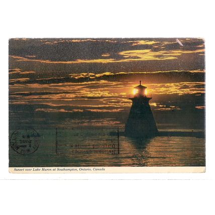 LAKE HURON, SOUTHAMPTON, ONTARIO, CANADA used postcard 1976 pm =