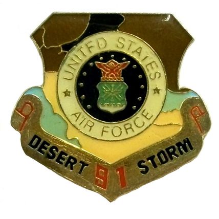 Desert Storm 91 U.S. Air Force Hat Tac or Lapel Pin Collectors Item