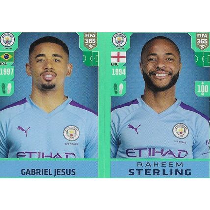 Panini's FIFA 365 2020 (Blue) Sticker: No.51 - Jesus (Gabriel) & Sterling (Rahee