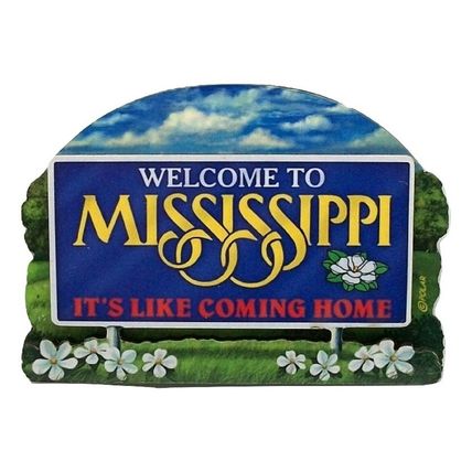 Mississippi State Welcome Sign Artwood Fridge Magnet