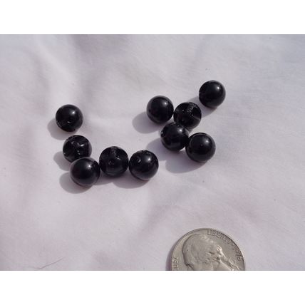 UU10 10 Black Round Pearl Buttons 10mm Resin 3/8 Inch Crafting Sewing
