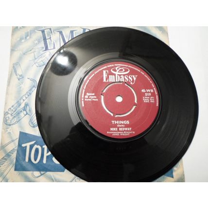 7" 1962. MIKE REDWAY .THINGS .45-WB 519..ONCE UPON A DREAM. ,EMBASSY .EXCELLENT