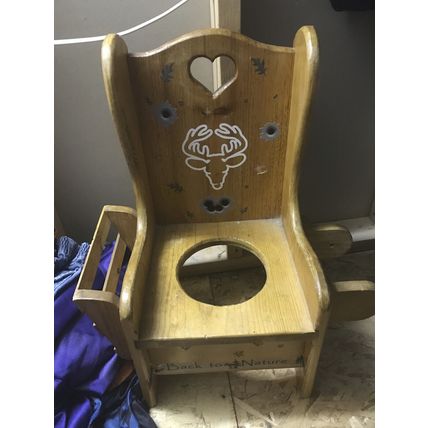 Wooden Toddler Kids Toilet Potty Chair Training Deer Hunting Bathroom Decoration