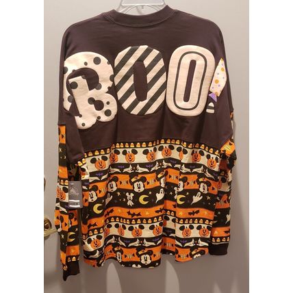 DISNEY HALLOWEEN GLOW IN DARK BOO SPIRIT JERSEY SHIRT~NEW~ADULT LONG SLEEVE MED