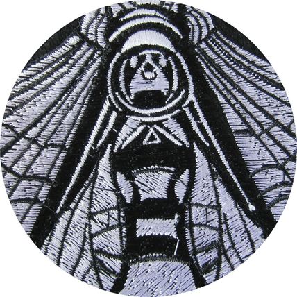 Large Moth Iron on Patch Embroidered Sew Black and White 30cm x 15cm P613