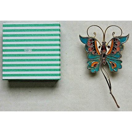 Vintage Cloisonne Butterfly Ornament - Boxed