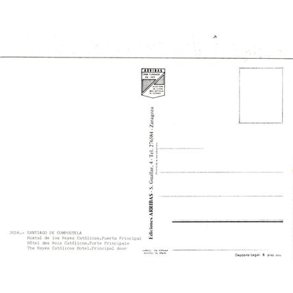Santiago De Compostela Hostal De Los Reyes Spain Postcard unused VGC