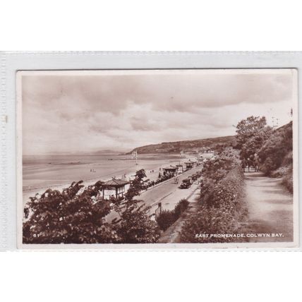 East Promenade Colwyn Bay Real Photo Postcard posted 1951 VGC
