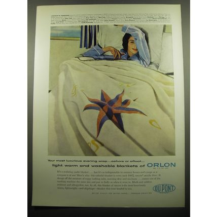 1958 Du Pont Orlon Lebanon of Tennessee Seafarer Yacht Blanket Advertisement