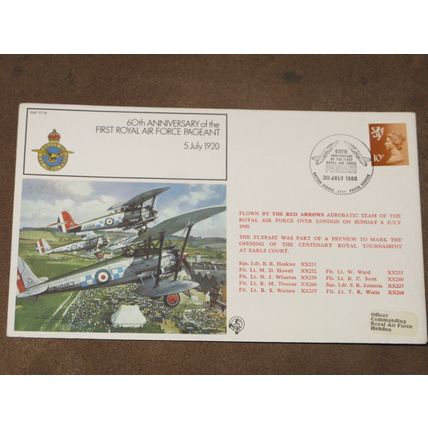1980 Red Arrows flown GB Cover - 1st Royal Air Force / RAF Pageant