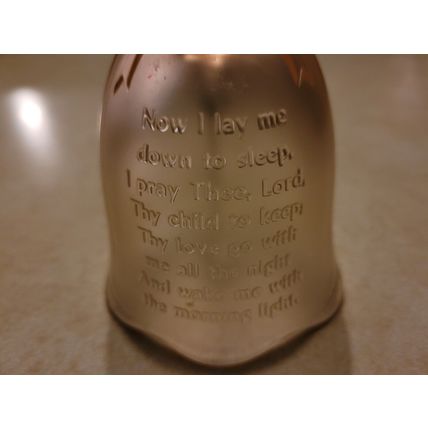 Vintage Fenton Frosted Pink Now I Lay Me Down to Sleep Prayer Bell
