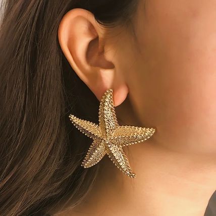 Trendy Golden Starfish Earrings 6 CM * 6.7 CM Bohemian Jewelry For Woman