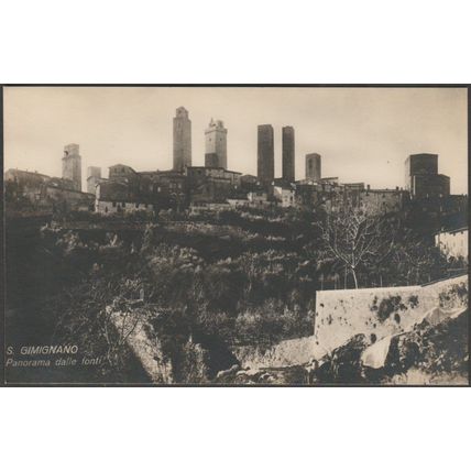 Panorama dalle Fonti, San Gimignano, c.1910s - Bassi Foto Cartolina