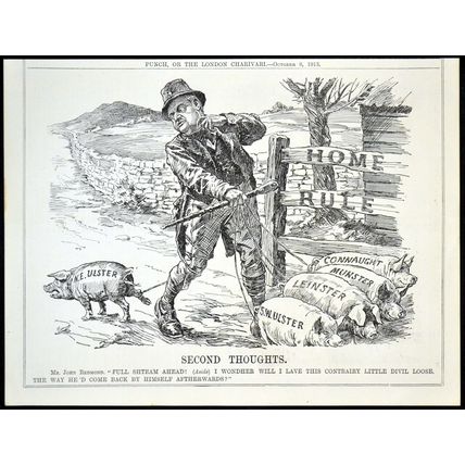 SECOND THOUGHTS 1913 John Bernard Partridge John Redmond PUNCH CARTOON PAGE