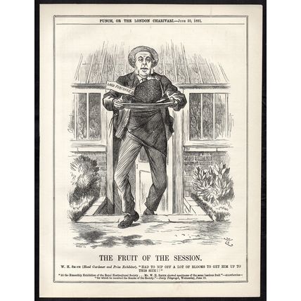 FRUIT OF THE SESSION 1891 Sir John Tenniel - William Henry Smith PUNCH CARTOON