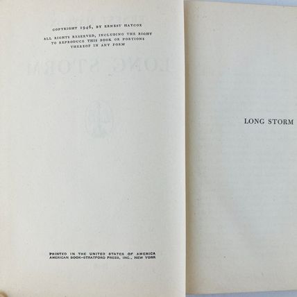 Ernest Haycox - Long Storm Novel Hardcover Book