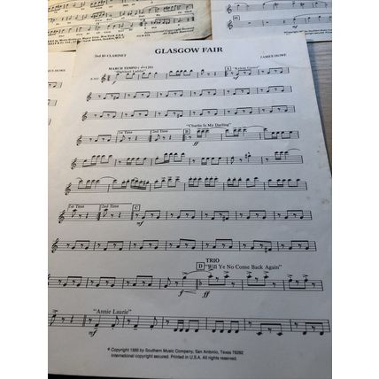 Sheet Music Clarinet, Saxophone, Trumpet X 5