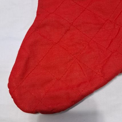 Vintage QUILTED CHRISTMAS STOCKING 16" Bag Gift Santa Gifts Toys Reindeer