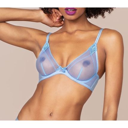 AGENT PROVOCATEUR Powder Blue Casper Plunge Underwired Bra BNWT (RARE & COLLECT)