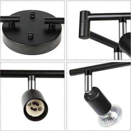Unicozin LED 8 Light Track Lighting Kit, Black 8 Way Ceiling Spot Lighting, Flex