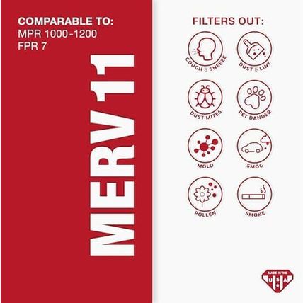 Aerostar 16X25X1 MERV 11 - 6 Count - Pleated HVAC, Furnace & Air Conditioner Fil