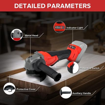 Cordless Angle Grinder for Milwaukee 18V Batteries,7000Rpm Brushless Electric Gr