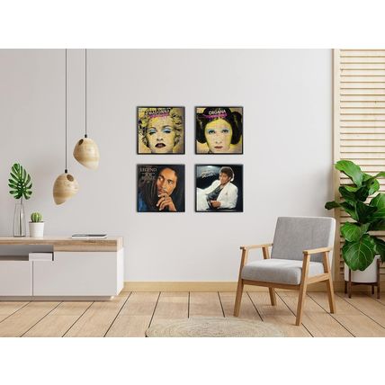 4 Pack, Aluminum Metal Black Music Record Album Frame 12.5X12.5 Inch Picture Fra