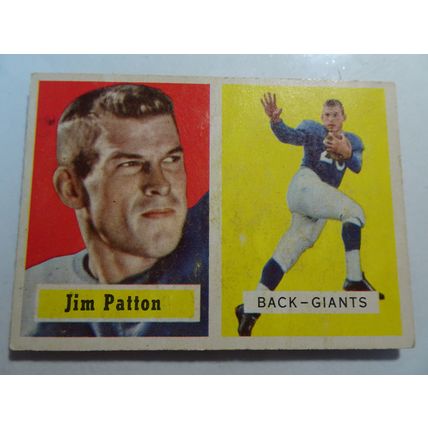 1957 Topps Football Card # 083 Jim Patton Good (2) New York Giants