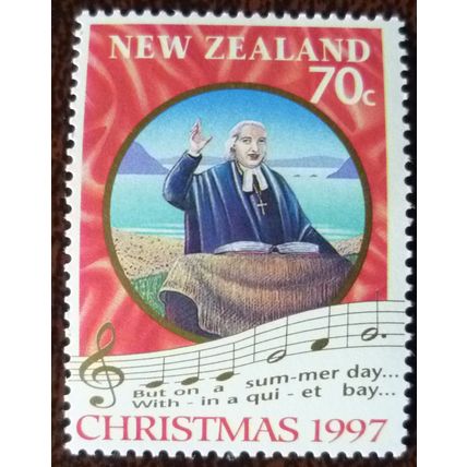 New Zealand 1997 Christmas 70c Revd Marsden Preaching mint stamp SG2098 music