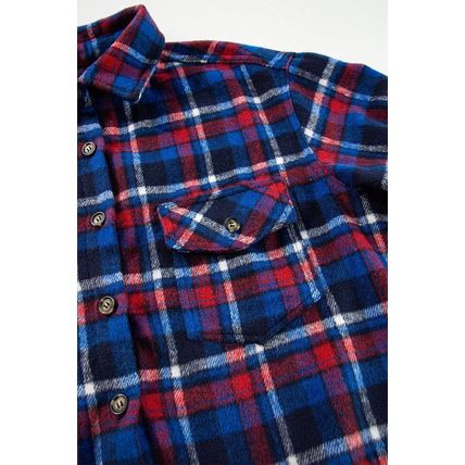 Navy Blue Plaid Flap Pocket Button Up Shacket